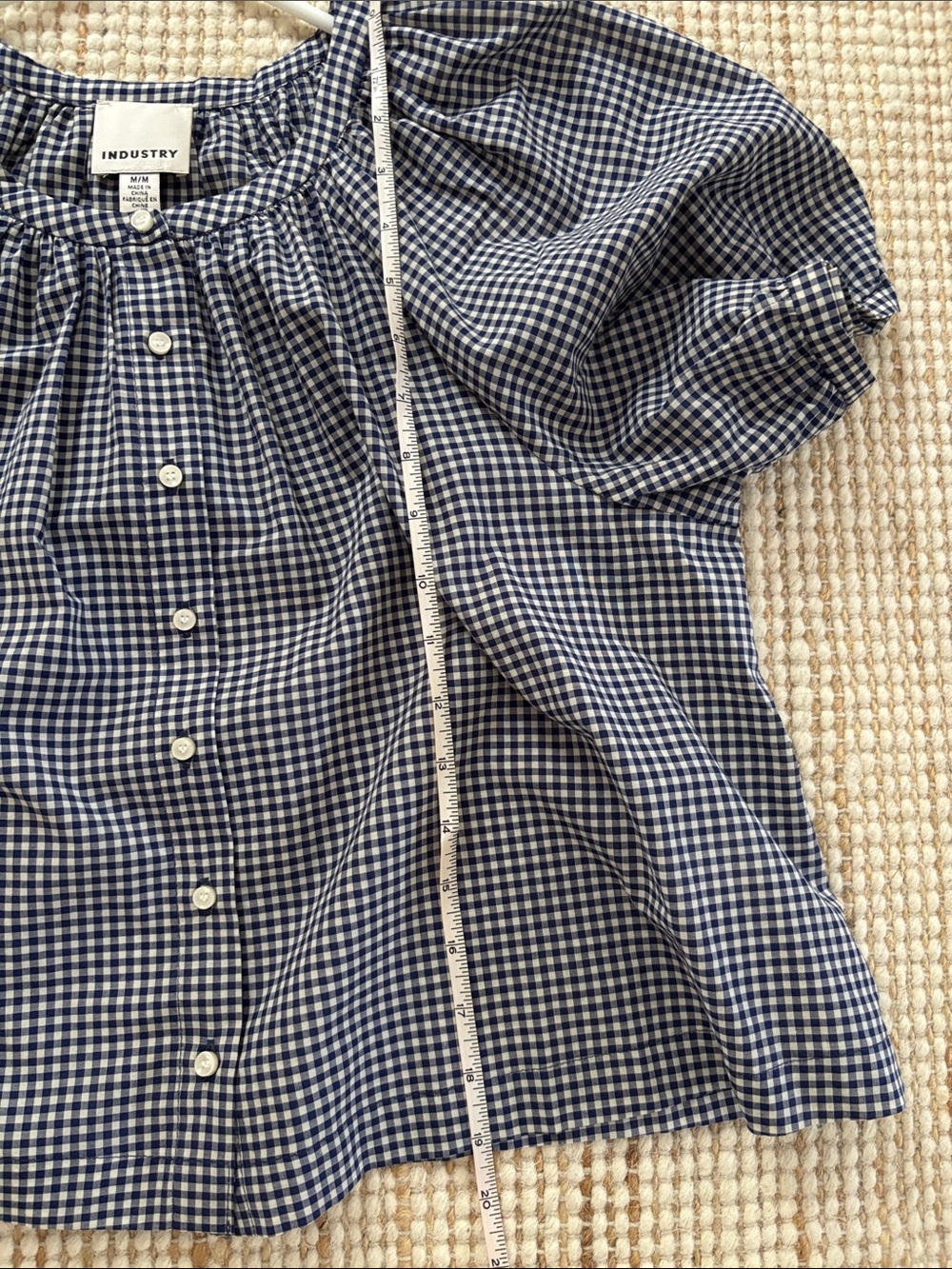 Industry NWOT 💙 Beacon Blue Gingham Top - Picture 8 of 8